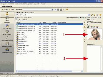 Rys. 4. Widok plików zakwalifikowanych do galerii. Każdy można podejrzeć w miniaturze i w wielkości naturalnej