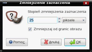 Zmniejszanie zaznaczenia