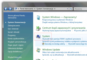Polecenie SYSTEM w panelu sterowania