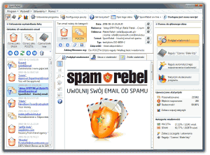 SpamRebel - antyspam - główne okno programu