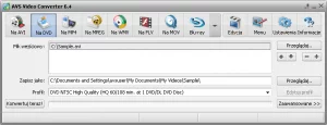 Video Converter - główne okno - łatwa konwersja video, avi, dvd