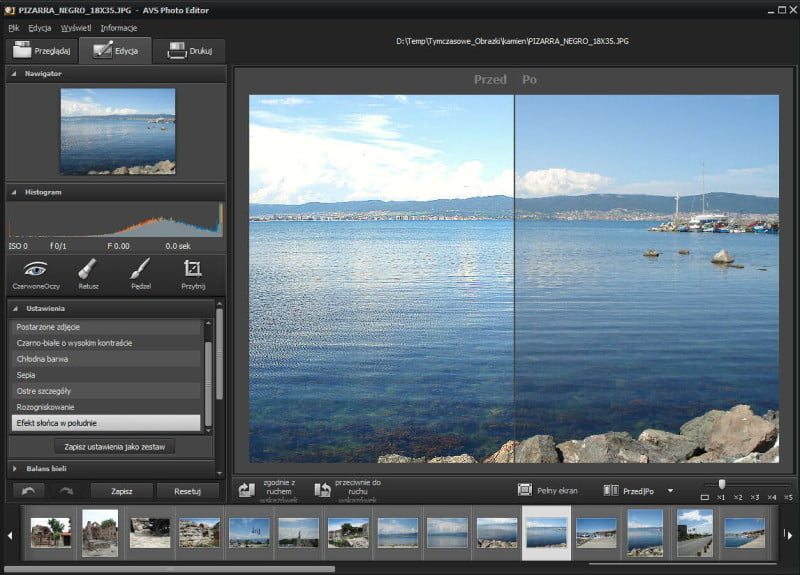 AVS Photo Editor - zakładka Edycja