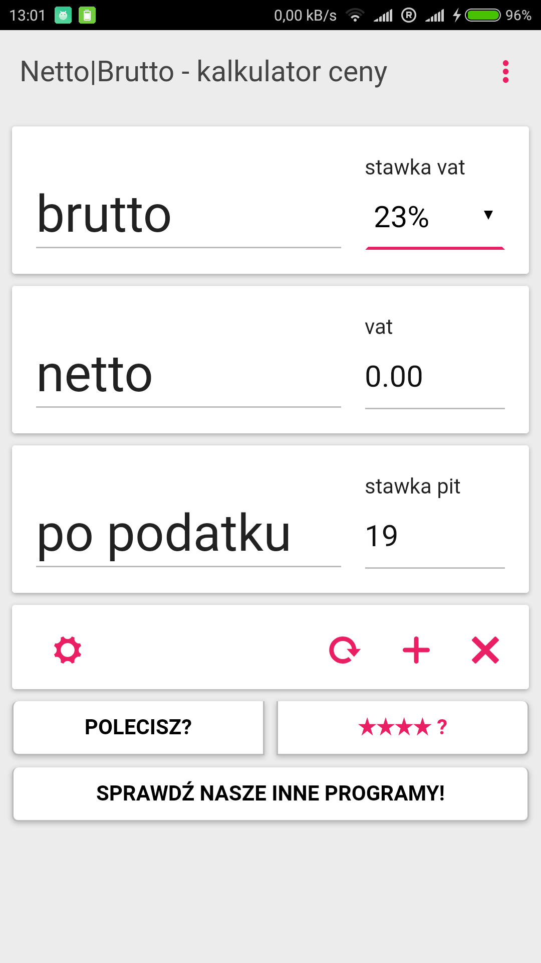 1500 Brutto Ile To Jest Netto Netto | Brutto - kalkulator cen, podatku vat i dochodowego - aplikacja