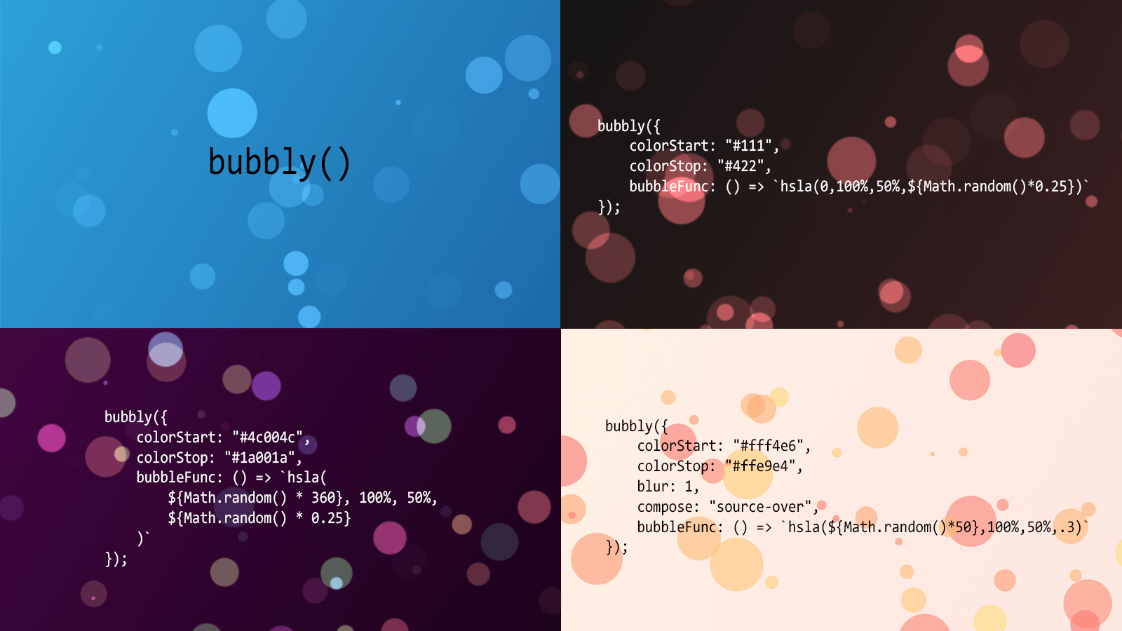 bubble demo Efekt wizualny w JavaScript "bąbelki" jako ciekawy dodatek do strony