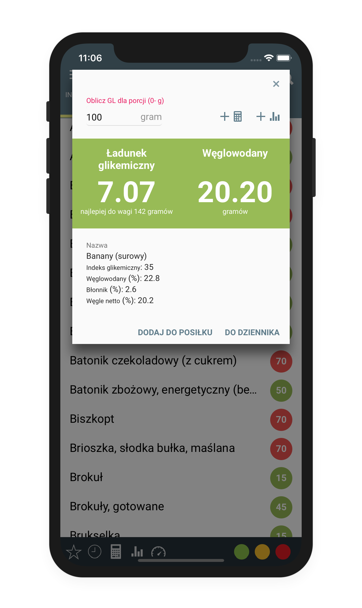 2 10 Indeks i Ładunek Glikemiczny - niskowęglowodanowa dieta - aplikacja Android iOS
