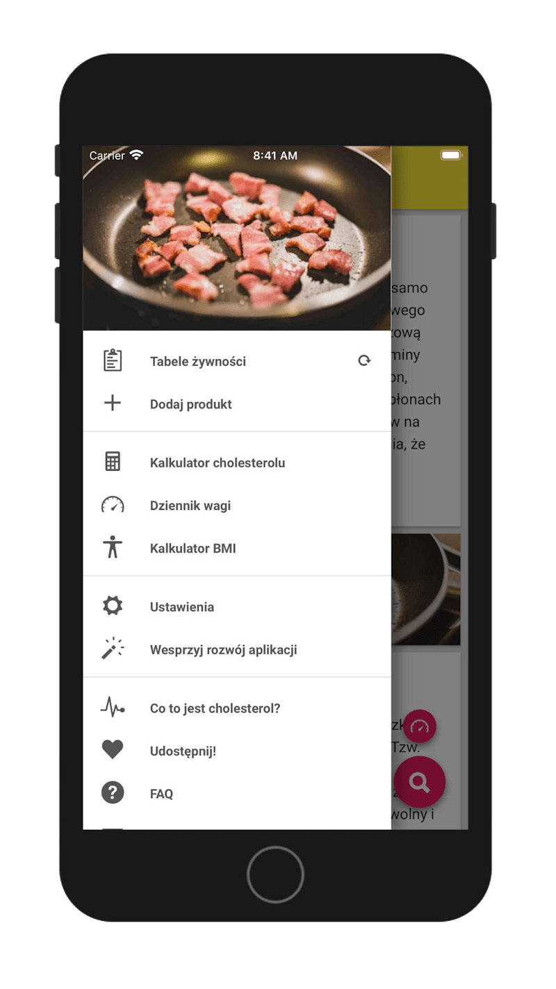 2 14 Zawartość cholesterolu w żywności - pomoc w diecie niskocholesterolowej - aplikacja dla Android, iOS i na urządzenia mobilne