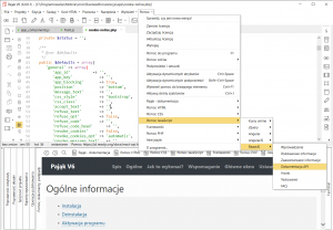 Pająk - dokumentacja, kursy CSS, specyfikacja PHP, HTML, Javascript